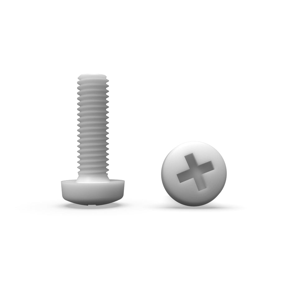 Tornillos de cabeza plana de teflón PTFE - Phillips con ranura en cruz