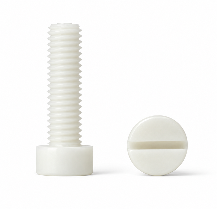 Ceramic (Zirconia ZrO₂) - Slotted Cylinder Cheese Head Screws - DIN 84
