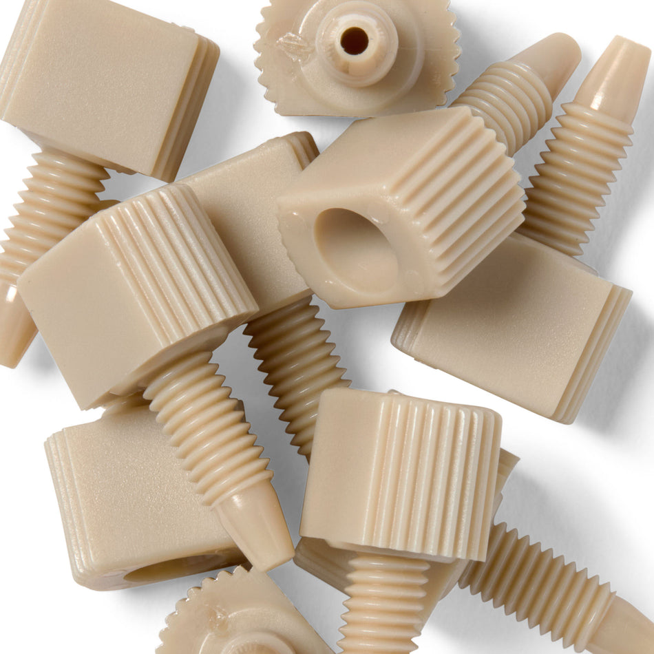 HPLC PEEK Junta integral de cabeza plana pequeña para tubo capilar 1/16