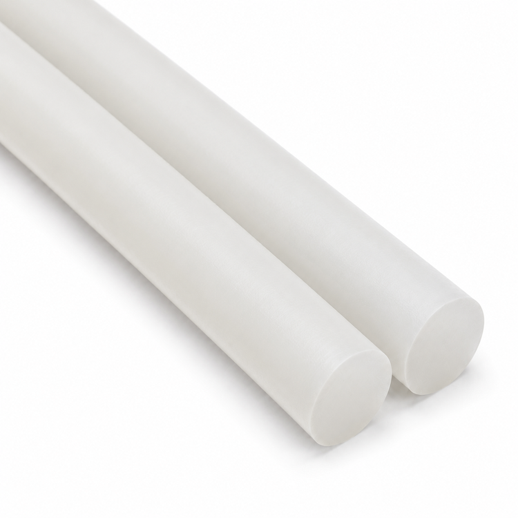 PVDF (Kynar) Natural Varilla/barra sin relleno